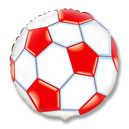 LOONBALLOON Soccer Balloons, 18 inch SOCCER FOOTBALL - RED LOON-LAB-LAB171-FM